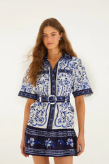Farm rio - Porcelain linen mini kjole