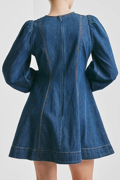 By timo - Denim fitted kjole