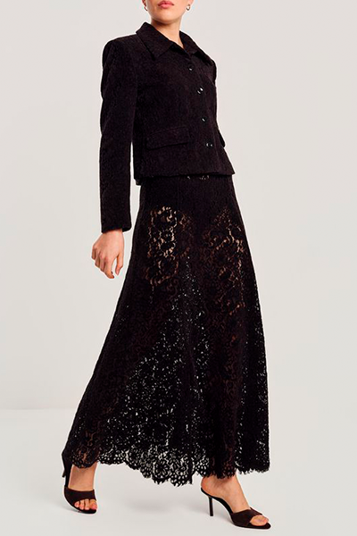 By timo - Lace velvet skjørt