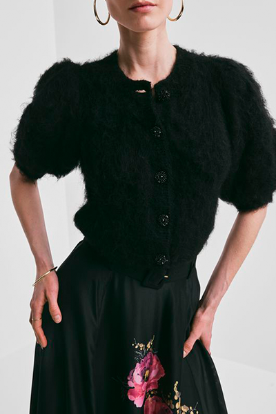 By Timo - Hairy knit puffed cardigan