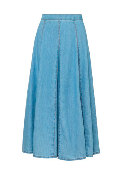 By timo - Denim midi skjørt